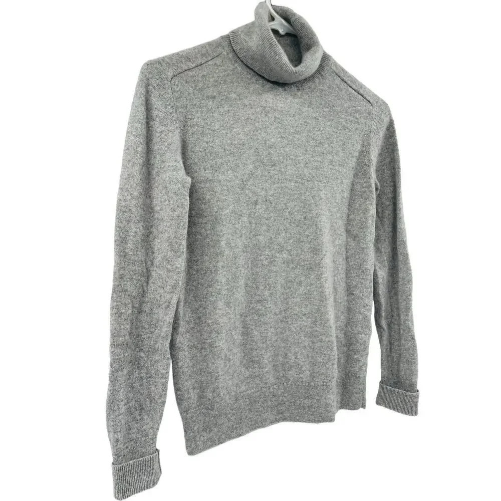 EVERLANE Cashmere Turtleneck Sweater Heather Gray Long Sleeve Pullover Size S - Picture 4 of 11